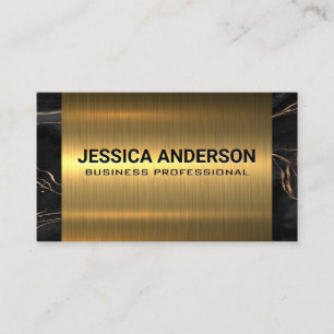 Guld Metall Black Marble Trim Visitkort