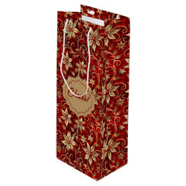 Guld Metall Poinsettias on Red
