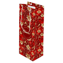 Guld Metall Poinsettias on Red