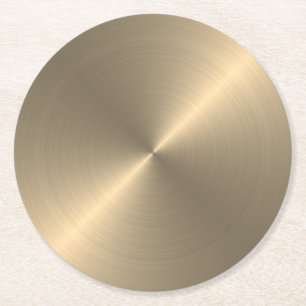 Guld Metall-utseende Circular Metallic Underlägg Papper Rund