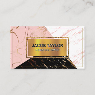 Guld Metallic   Block Marble Färg Visitkort