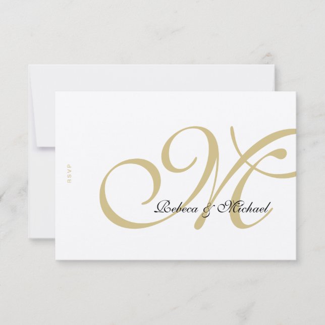 Guld metallic Bröllop OSA Card Kort (Framsida)