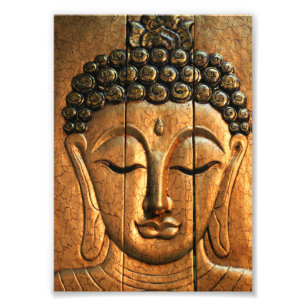 Guld Metallic Buddha Fototryck