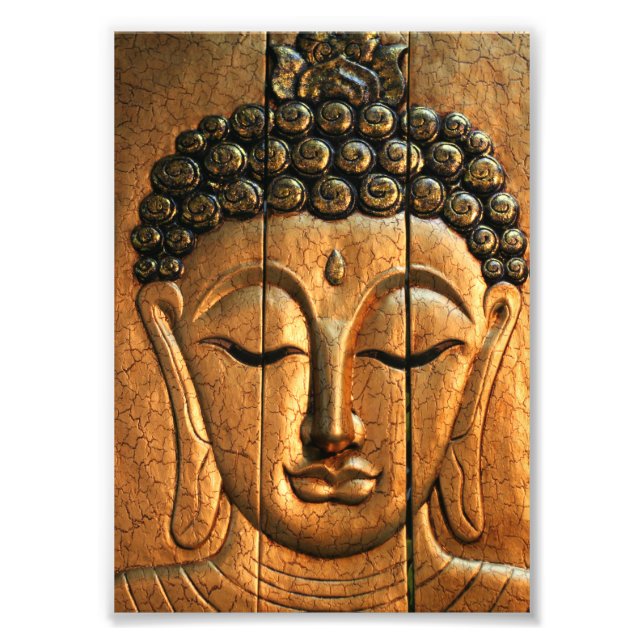 Guld Metallic Buddha Fototryck (Framsidan)
