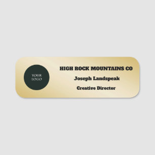 Guld Metallic Business Employee Logotyp Namnbricka