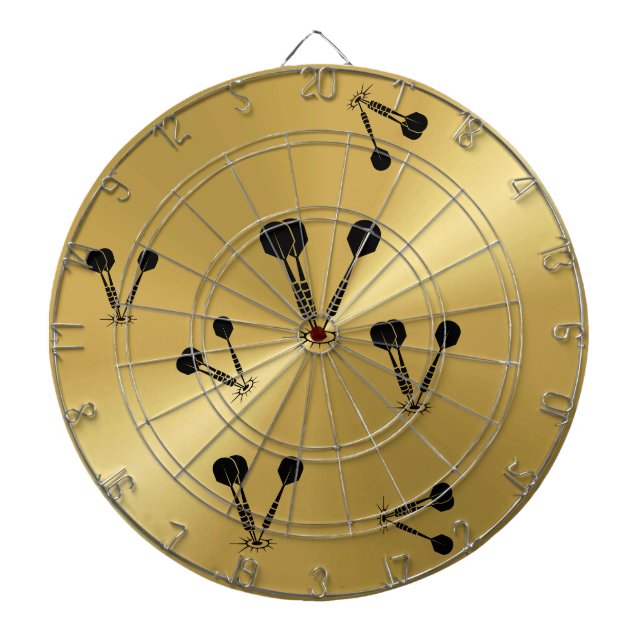 Guld Metallic Dart Board Darttavla (Framsidan)