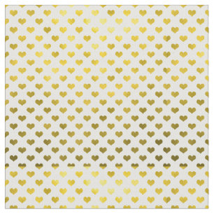 Guld Metallic Faux Foil Hearts Polka Dot Heart Tyg