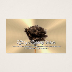 Guld Metallic Feather Duster House Städning Visitkort