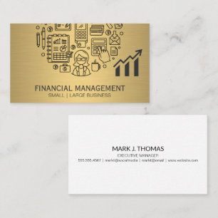 Guld Metallic Finansiella ikoner Visitkort