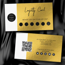 Guld Metallic Foil Business Logotyp QR Code Loyalt