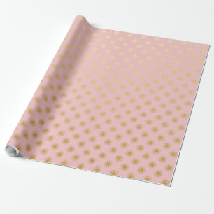 Guld Metallic Foil Polka dots Rosa ros Modern Presentpapper