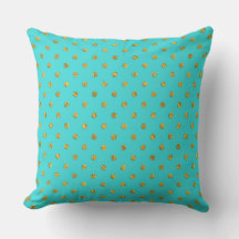 Guld Metallic Foil Polka dots Teal Aqua Modern