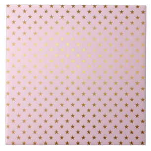 Guld Metallic Foil Star Stars Rosa ros Modern Kakelplatta