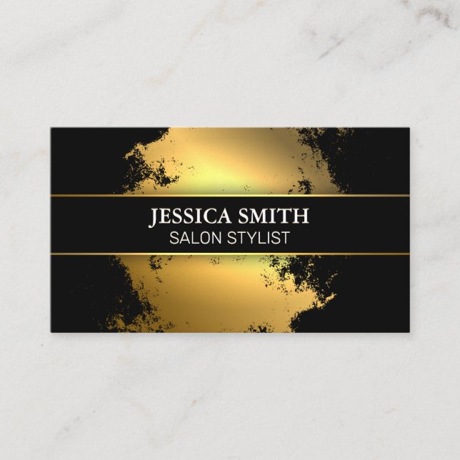 Guld Metallic | Gold Foil Specks Background Visitkort (Framsida)