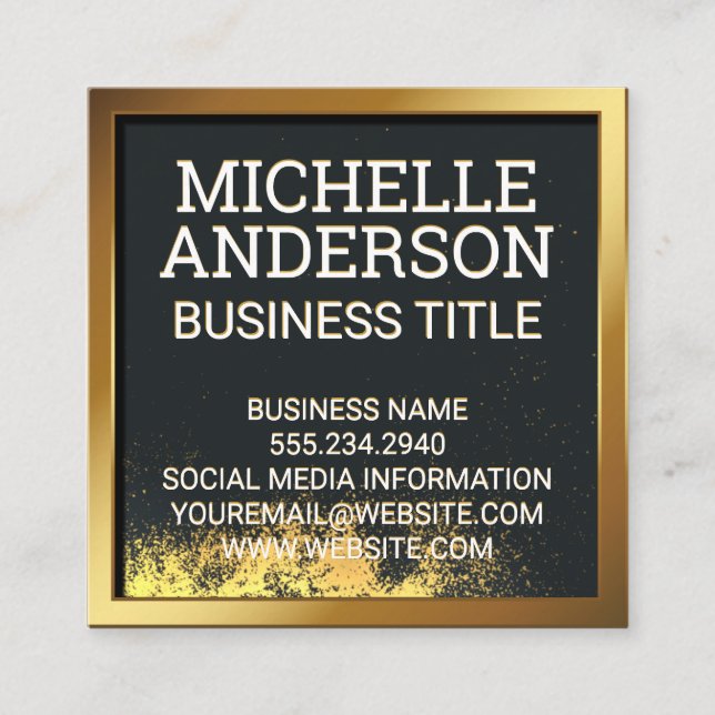 Guld Metallic Gräns | Guld-damm Lojalitetskort (Framsida)