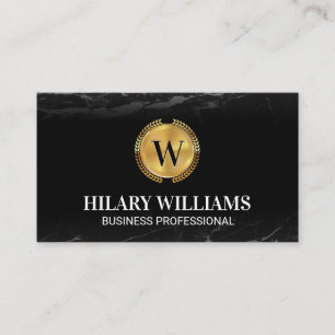 Guld Metallic Löv Klassisk monogram Marble Visitkort