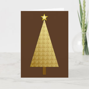 Guld Metallic Modern Julgran Helgkort