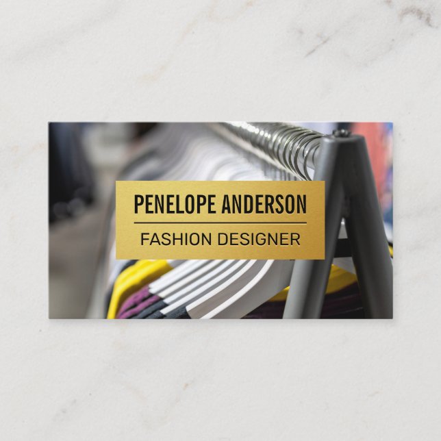 Guld Metallic Mönster | Hängande beklädnadsrack Visitkort (Framsida)