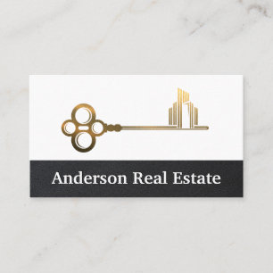 Guld Metallic Nyckel City Real Gods Visitkort