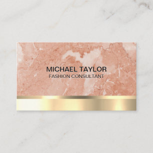 Guld Metallic Orange Marble Visitkort
