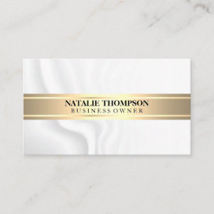 Guld Metallic Pub White Silke Drapery Visitkort
