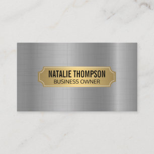 Guld Metallic Ram Metall Silver Brushed Visitkort