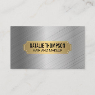 Guld Metallic Ram Metall Silver Brushed Visitkort