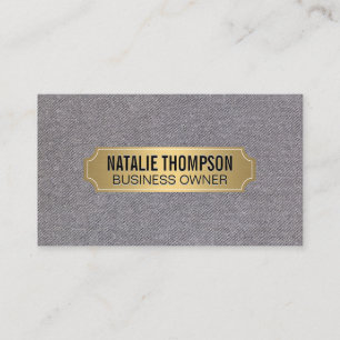 Guld Metallic Ram Silver Linen Visitkort