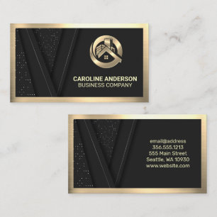 Guld Metallic Real Gods Logotyp Black Lux Mönste Visitkort