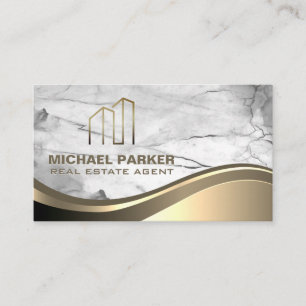 Guld Metallic Real Gods   Marble Stone Visitkort