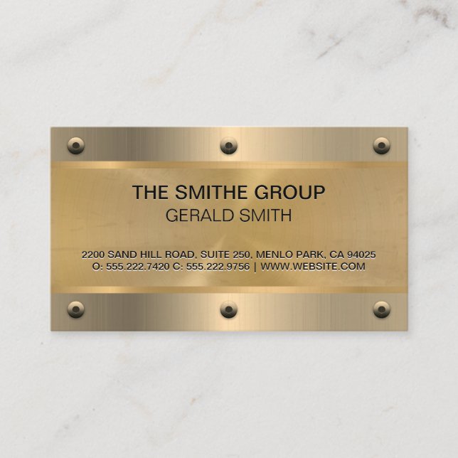 Guld Metallic | Rivets Visitkort (Framsida)