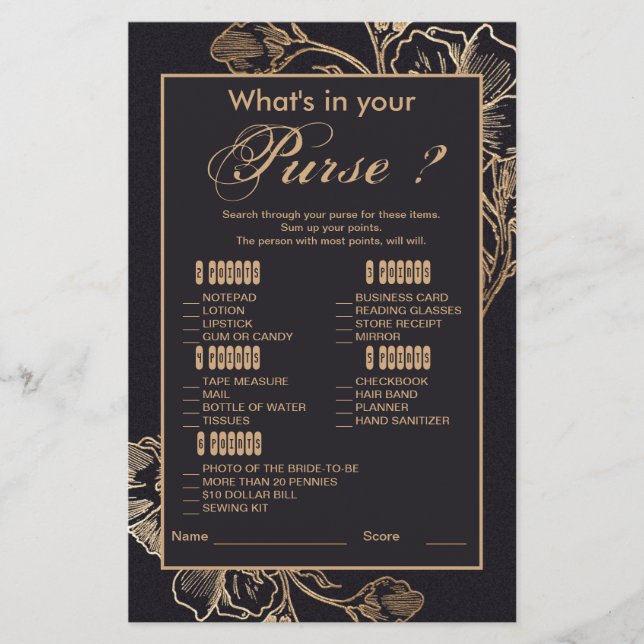 Guld Metallic Ro Arrangemang Möhippa Game (Framsida)