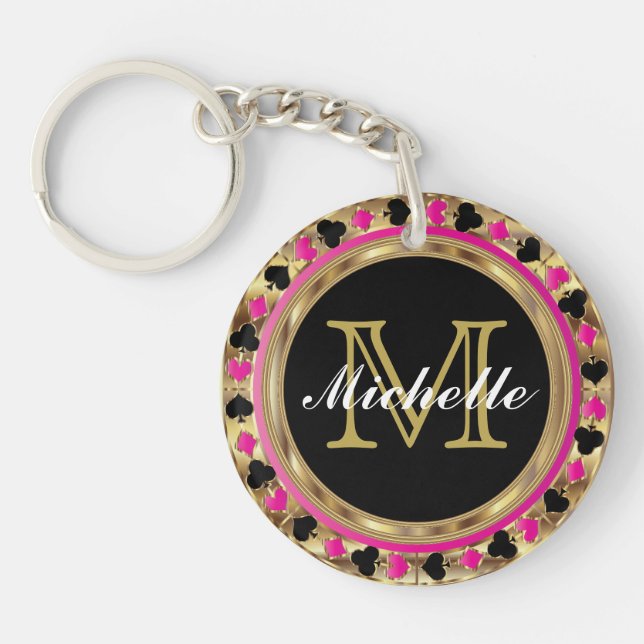 Guld Metallic Rosa Poker Design | Monogram (Framsidan)