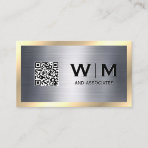 Guld Metallic Sleek Monogram Visitkort