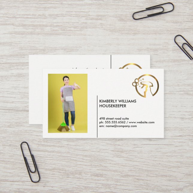 Guld Metallic Spray Flaska | Maid | Lägg till Anpa Visitkort (Fram/Back In Situ)