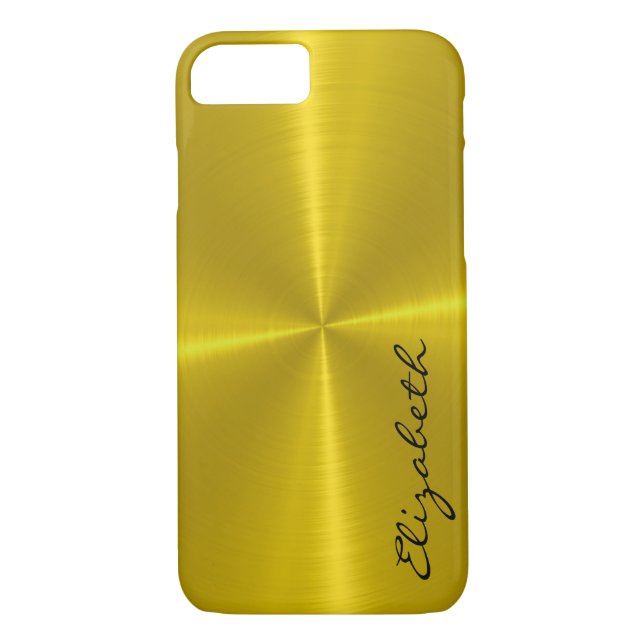 Guld Metallic Stainless Steel Metall utseende Case-Mate iPhone Skal (Baksida)