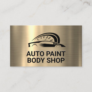 Guld Metallic Stiliserad bilLogotyp Visitkort