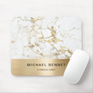 Guld Metallic White Marble Consultant Business Musmatta