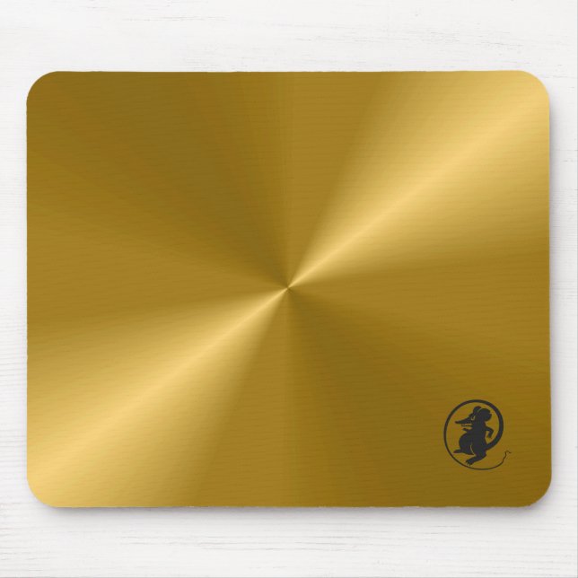 Guld Metallic with Mouse Logotyp Gel Mousepad Musmatta (Framsidan)