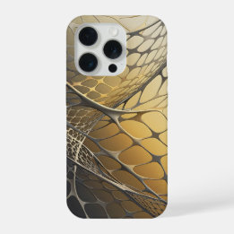 Guld Metallisk 3D Nät Abstrakt Lyx Art