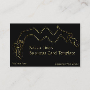 Guld Metallisk Ancient Alien Logotyp Nazca Linjer Visitkort