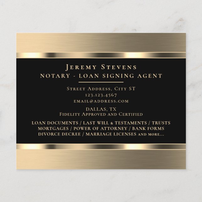 Guld metallisk elegant folder  (Baksida)