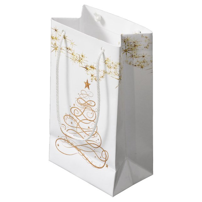 Guld- metallisk Filigree julgran (Framsidan Vinklad)