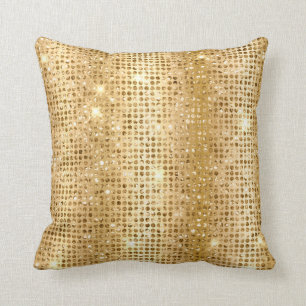 Guld Metallisk Folie & Falskt Glitter Glamörpunkte Kudde