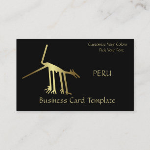 Guld Metallisk Forntida Logo Peru Linjer Visitkort