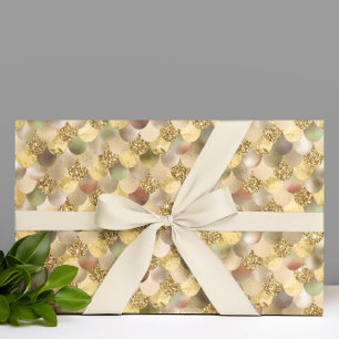 Guld Metallisk Glitter Look  Fjäll av Sjöjungfru Presentpapper