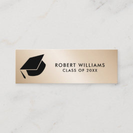 Guld Metallisk Grad Cap Studenten Infoga Mini Visitkort