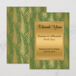GULD METALLISK GRÖN BOTANISK Tacksamhetskort Inbjudningar