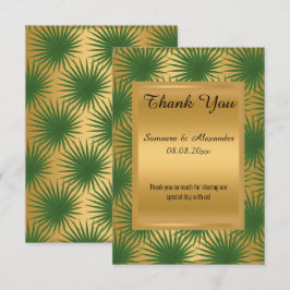 GULD METALLISK GRÖN ORMBUNKE Tacksamhetskort Inbjudningar