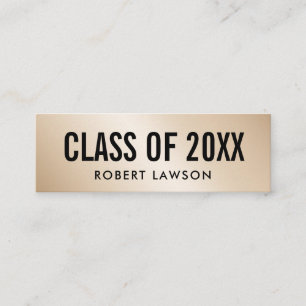 Guld metallisk lyxklass Studenten Namn-kort Mini Visitkort